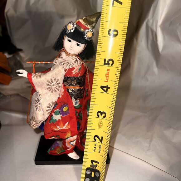 Vintage Shiokumi JAPANESE DOLL On Base 6" Tall Made In Japan - Picture 12 of 12